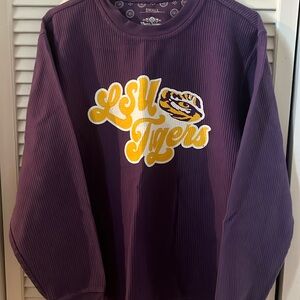 LSU Tigers Textured Purple Sweatshirt